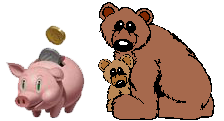 Bear and piggy bank