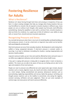 Fostering Resilience - For Adults